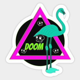 Doom Flamingo Sticker